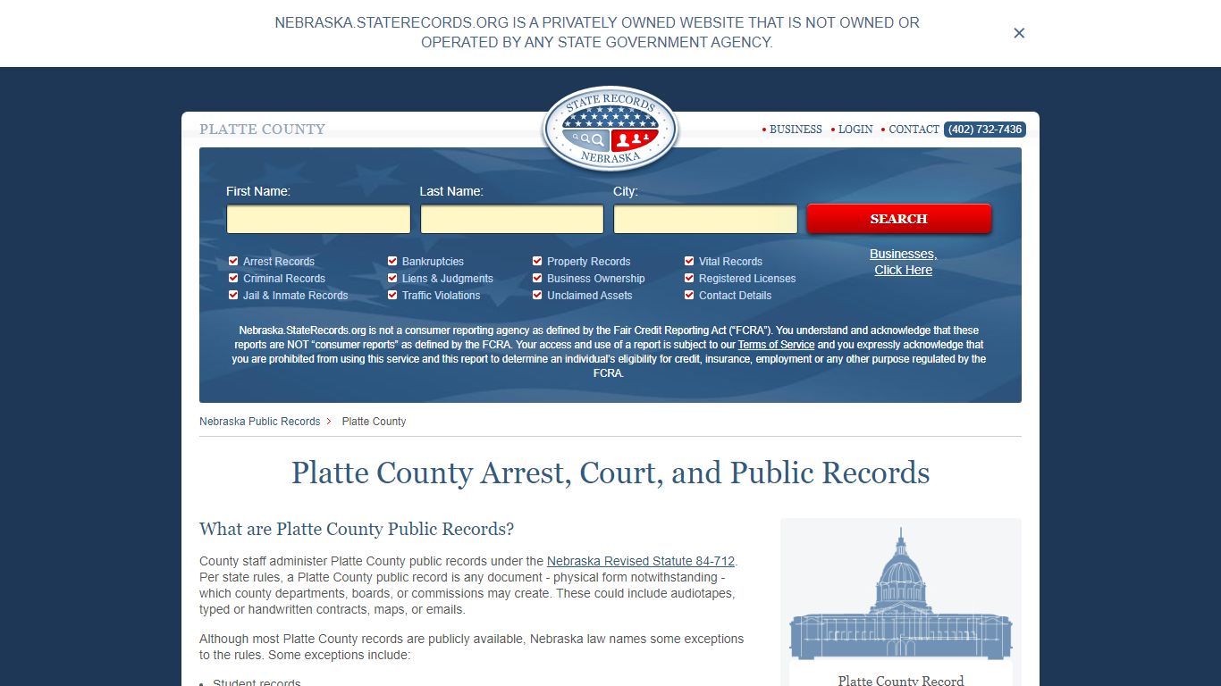 Platte County Arrest, Court, and Public Records