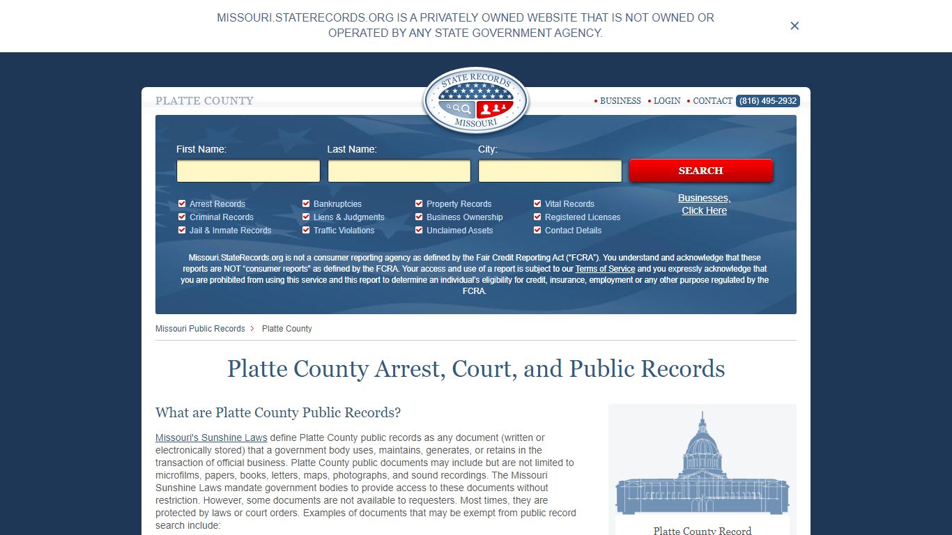 Platte County Arrest, Court, and Public Records